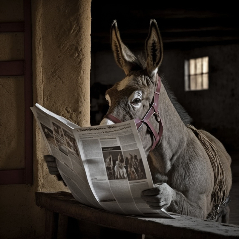Dancing Mule illustration reading